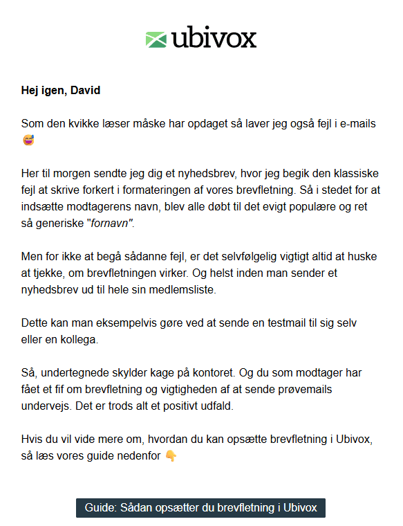 The follow-up newsletter in which we pointed out the mistake