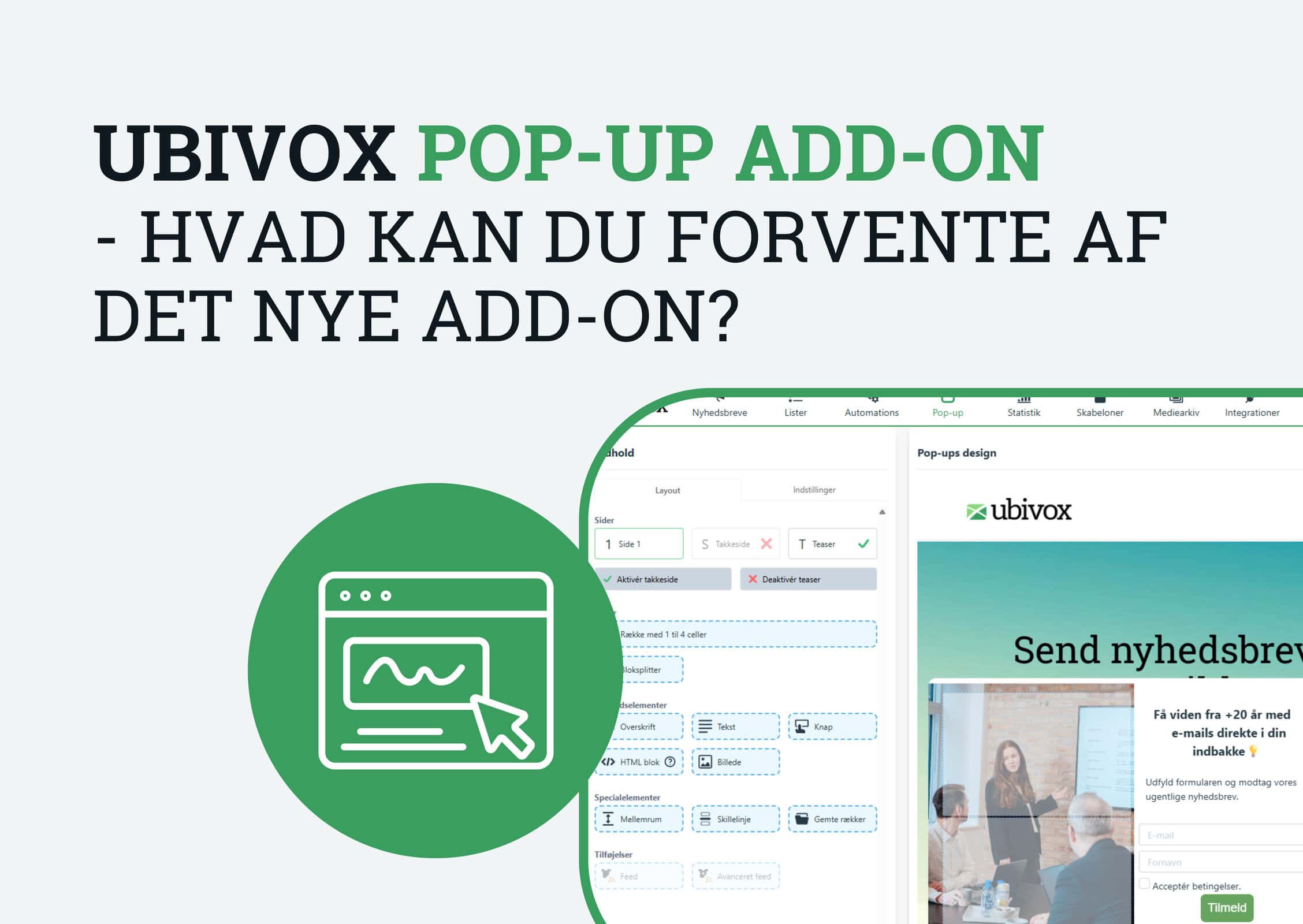 Pop-up with sign-up form shown on a website