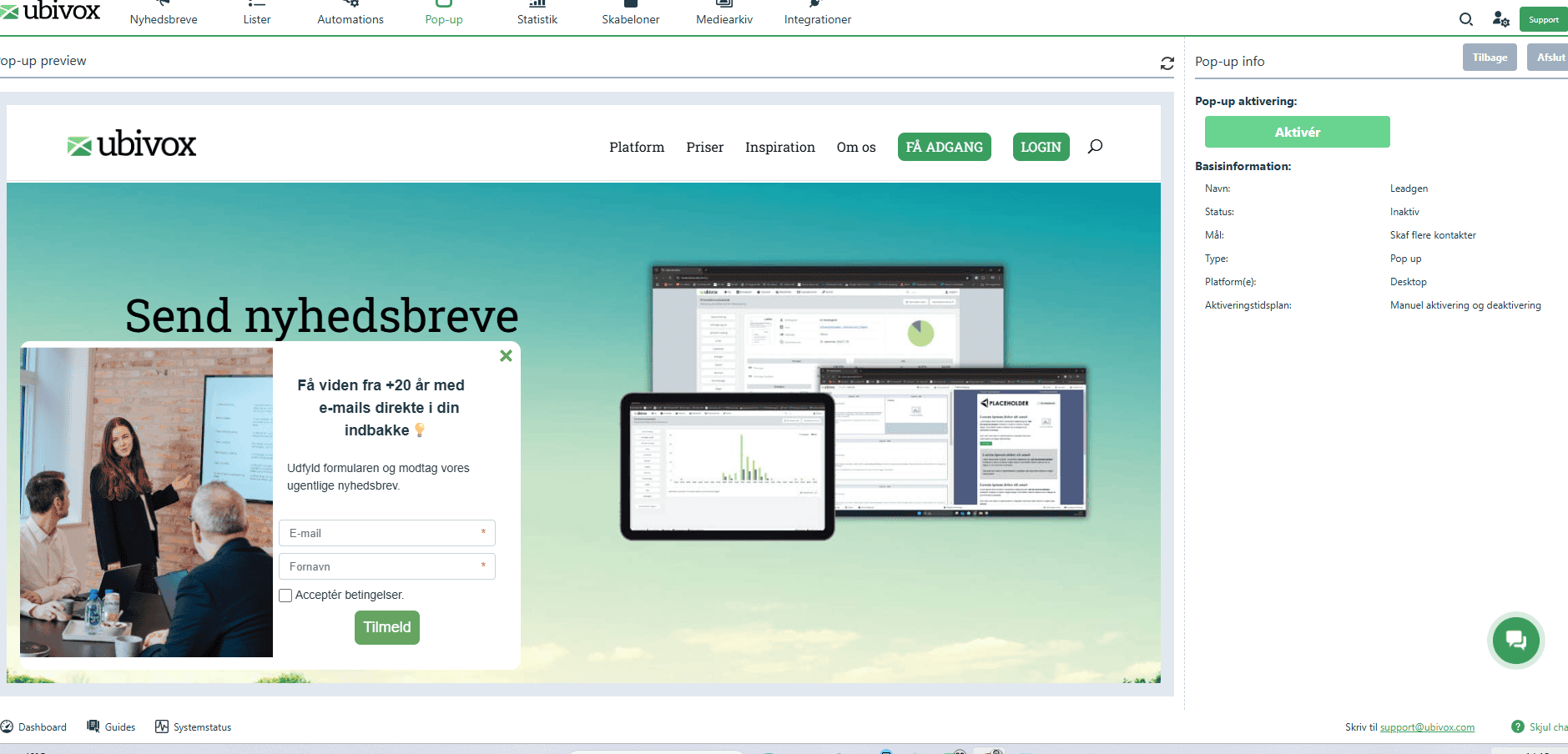 Leadgen pop-up