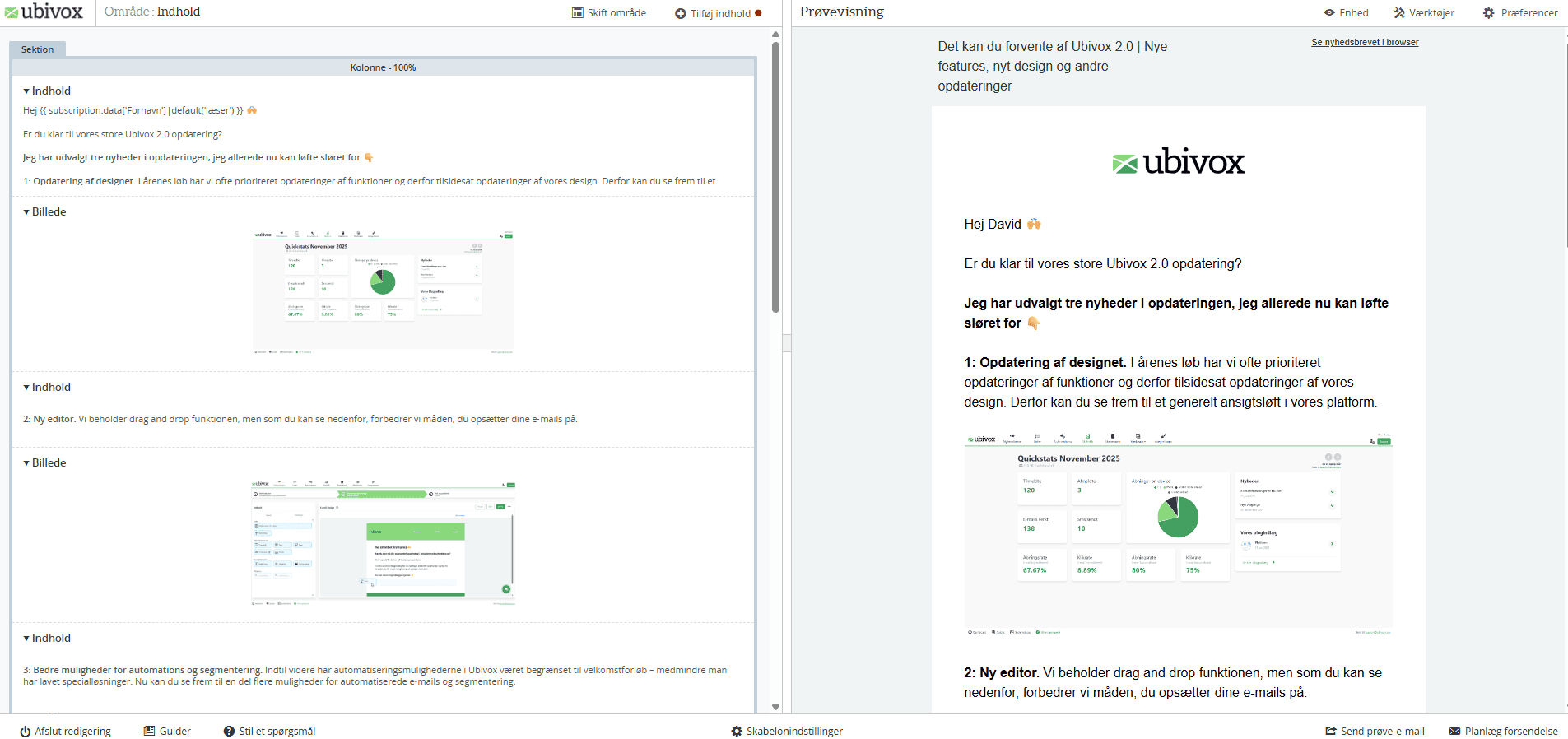The editor in the old Ubivox