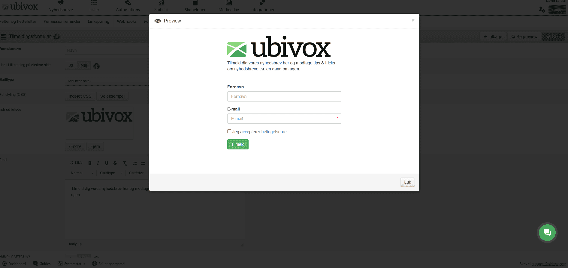 Forms in Ubivox 2.0