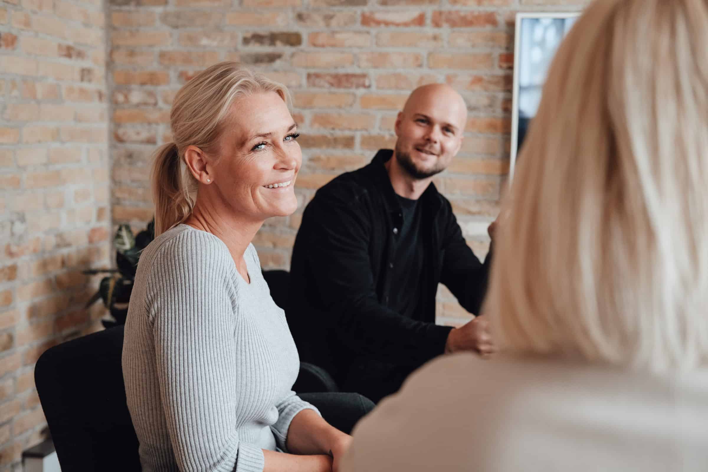 The Ubivox team at a meeting in the office